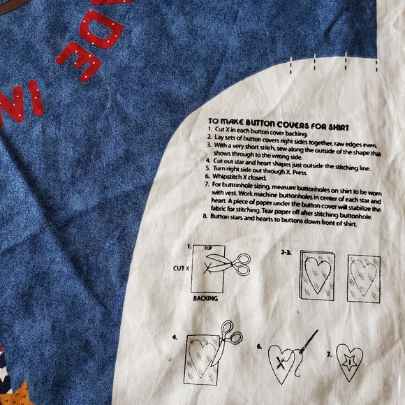 Cranston VIP Dream Spinners Americana Vest Fabric pattern Panel cut and sew - Picture 5 of 7